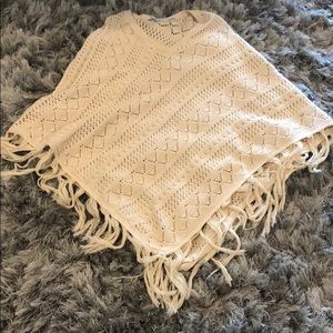 Beautiful cream/off white fringe poncho